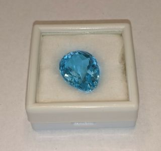 Natural Blue Topaz 24.  0 Carat Loose Stone Vintage Elegant Pear Shaped