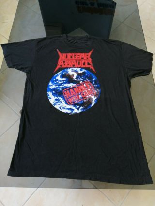 Nuclear Assault Tour Og Vintage 1989 Care Large Shirt Sod Thrash Anthrax Slayer