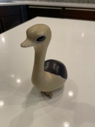Vintage Arts And Crafts Pottery Ostrich
