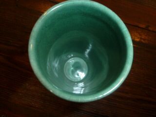 Vintage Mid Century Modern Pottery Green & Brown Vase 7 