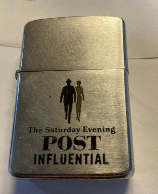Vintage Zippo Lighter Advertising The Saturday Evening Post Influential Ex