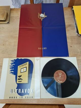 Ultravox Rage In Eden Press Lp Vinyl With Poster Nm/nm