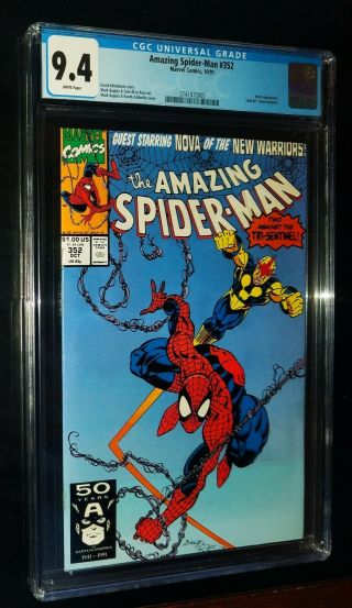 The Spider - Man 352 1991 Marvel Comics Cgc 9.  4 Nm White Pages