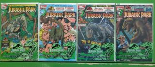 Jurassic Park 1 2 3 4 Official Movie Adaption W/ Cards 1993 Topps Nm