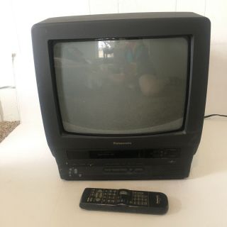 Panasonic Tv Vcr Retro Gaming Vtg 1996 Remote Pv M1346 9” Screen