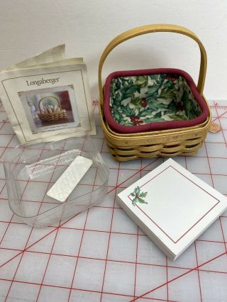 2003 Longaberger Holiday Helper Basket - Lid,  Insert,  Liner,  Booklet,  Note Pad