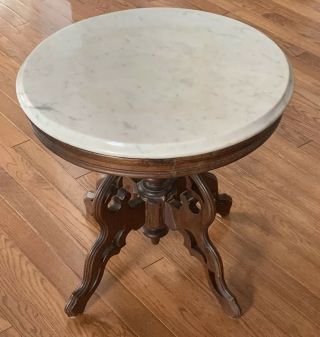 ANTIQUE VICTORIAN Mahogany Italian Marble Top Parlor Side Center Table 3