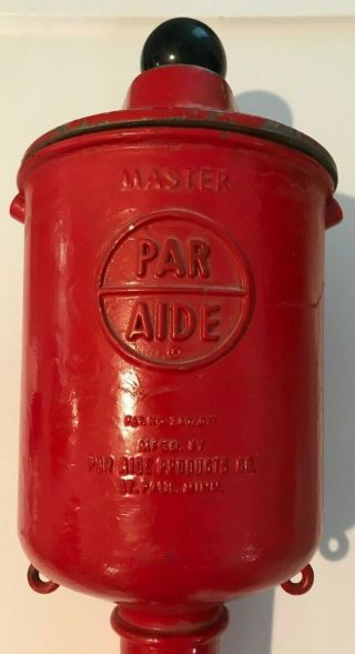 Vintage Par Aide Master Golf Ball Washer Red W/towel Holders Neat