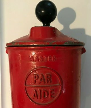 Vintage Par Aide Master Golf Ball Washer Red w/towel holders NEAT 3