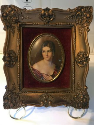 Vintage Victorian " A Cameo Creation " Mini Framed Portrait - Pauline Bonaparte