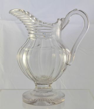 Large Antique Regency Cut Flint Glass Water Pitcher Circa 1810