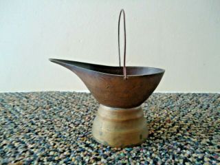 Vintage Brass Coal Bucket Shaped Ashtray " Great Collectible Displayable Item "