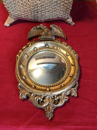 Vintage Syroco Federal American Eagle Convex Mirror Small Frame Wall Rare Usa