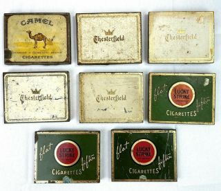 Vintage Tobacco Tins Camel Turkish Gold Lucky Strike Flat Fifties Chesterfield