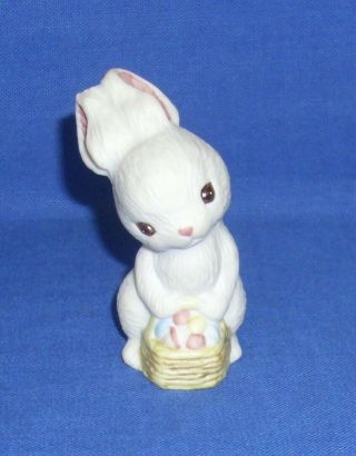Hallmark Easter Merry Miniature Ceramic Bunny Rabbit W Egg Basket 1982 W Seal K1