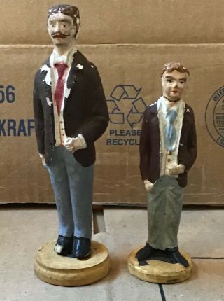 2 Vintage Man Boy Groom Cake Toppers