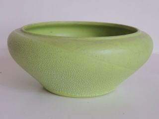 Royal Haeger Art Pottery Midcentury Modern Bowl Lime Green Planter Earth Wrap