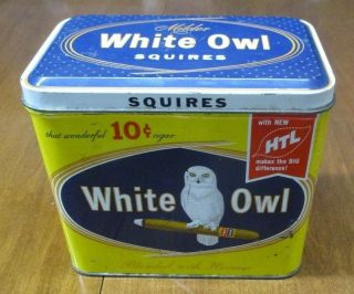 Vintage White Owl Squires Cigar Tin