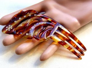 Art Deco Hair Comb Pin Or Pick Celluloid Faux Tortoiseshell