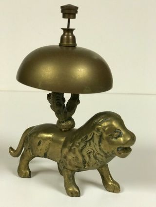 Antique Lion Hotel Desk Service Bell - Unique,  Rare,  Vintage