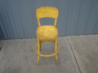 Vintage Cosco Metal Kitchen Chair Bar Stool Yellow