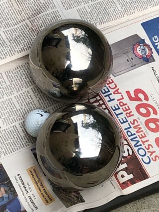 Vintage Large Metal Balls 15.  5 " Circumference