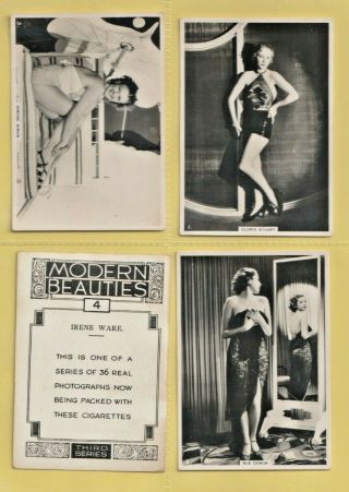 Bat 1938 Set Xf36 Modern Beauties 3rd Pin Ups Starlets & Stage Girls (f16)