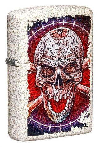 Zippo Windproof Lighter With Sugar Skull And Crossbones,  49410,