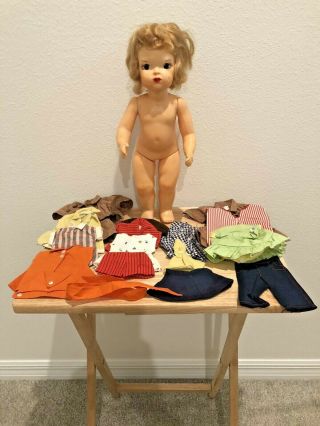 Wow Vintage Terri Lee 16 " Doll With 18pcs Of Clothing Most Tagged