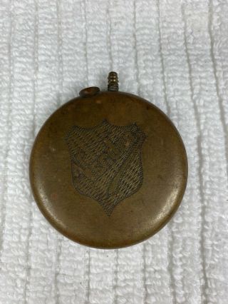 Wwi Antique Verdun French Trench Art Lighter Four Leaf Clover Shield