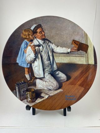 Vintage Norman Rockwell Collector Plate " The Painter " By Knowles,  Numbered Plate