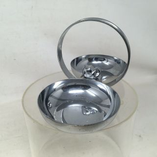 Vintage Art Deco Chase Usa Chrome Double Serving Candy Dish 8.  5”x 4”x 4 1/2 "
