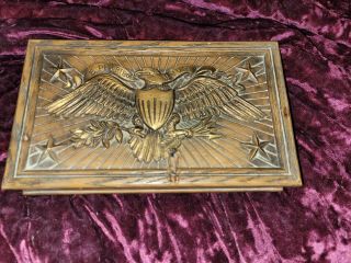 Vintage Avon E Pluribus Unum Patriotic Eagle Jewelry Trinket Box