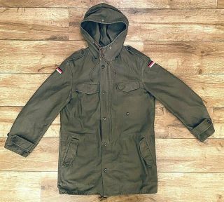 German Army Military Winter Parka Jacket Removable Liner Authentic Vintage Olive