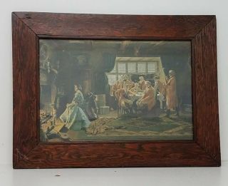 Antique Print Woman Being Aloof Framed 25x18
