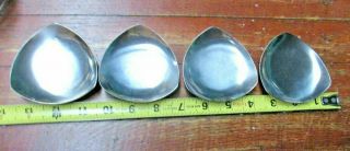 4 Mid Century Modern Kalmar Stainless Steel 3 Sided Small Footed Dishes Denmark