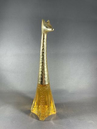 Avon Vintage Giraffe Topaze Cologne Glass Bottle Full 1.  5 Fl Oz