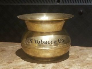 Vintage Us Tobacco Co Miniature Spitoon Spittoon Brass