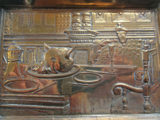 Antique Brass Calling Card Tray Pigs Head On Tray On Table 2