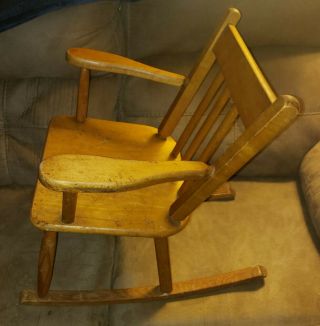 Antique Child Toddler Rocking Chair Laona,  WI Solid Wood Connor Mill Lumber OLD 2