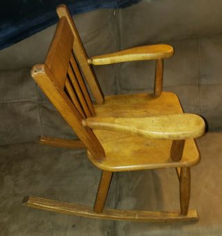 Antique Child Toddler Rocking Chair Laona,  WI Solid Wood Connor Mill Lumber OLD 3