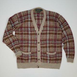 Vintage Ralph Lauren Polo Country (l) Hand Knit Silk/linen/cotton Folk Cardigan