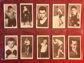 1938 Churchman Boxing Personalities 10 Card Subset - W/both End Cards - Boxers - Vg - Ex