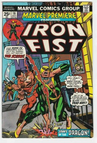 Marvel Premiere 16 Vf,  8.  5 Iron Fist Gil Kane Dick Giordano Roy Thomas Len Wein