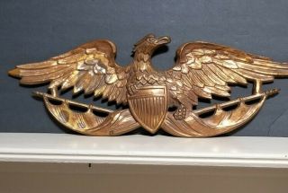 Vintage American Freedom Eagle Gold Wall Plaque Turner Mfg,  Co.