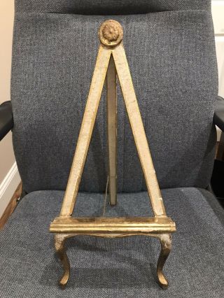Antique Wood Picture Stand 17 1/2 " Tall
