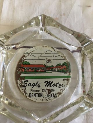 Eagle Motel Denton Texas Glass Vintage