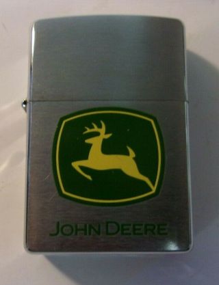 2005 John Deere Zippo Lighter Brushed Chrome Zippo Lighter