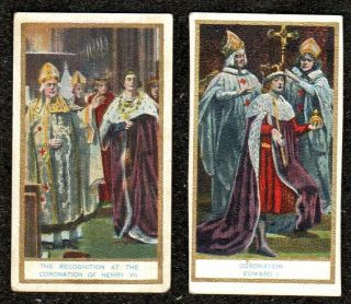 2 X 1902 Taddy Coronation Series Cigarette Cards Edward I Edward Vii No,  S 6 & 14