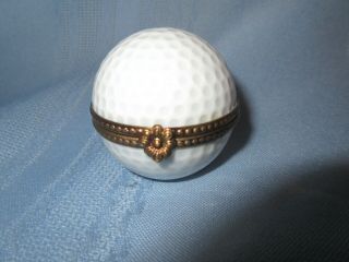 Vintage Limoges Golf Ball Trinket Container Eximious Limoges France